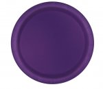 Deep Purple Solid Round 7" Dessert Plates 8ct