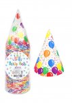144 x Pre-Assembled Balloon Party Cone Hat (16.5cm)