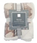 150X200CM Printed Flannel Blanket With Sherpa Back