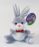 15cm Grey Plush Sitting Rabbit