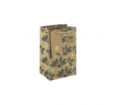 Christmas Kraft Holly Perfume Bag (127mm x 203mm x 90mm)