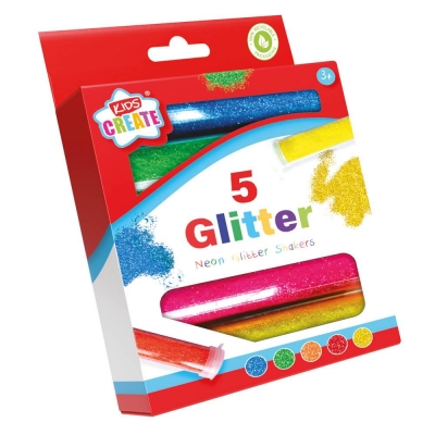 Kids Create Activity 5 Neon Glitter Shaker Tubes