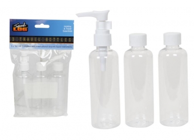 3Pc 100ml Travel Bottles Leak Proof In Opp Bag