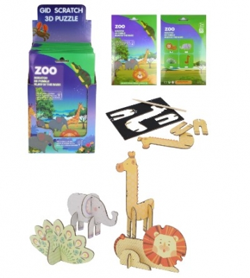 Zoo Magic Colour Scratch Art Set 4 Assorted Designs