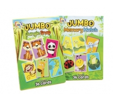 Jumbo A4 Card Games Jungle Snap / Memory Match ( Assorted )