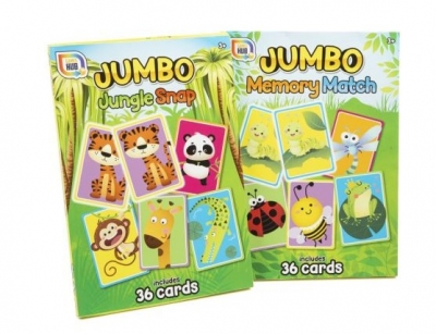 Jumbo A4 Card Games Jungle Snap / Memory Match ( Assorted )