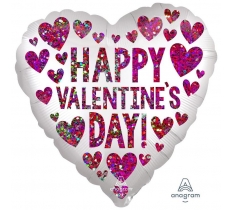 18" Happy Valentines Day Satin Sequin Balloon