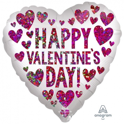 Happy Valentines Day 18" Satin Sequin Balloon