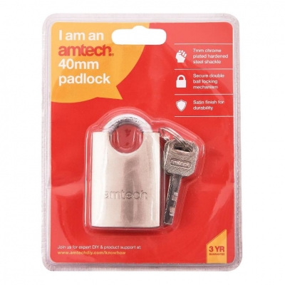 Amtech 40mm Steel Padlock