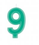 Raised Border Number 9 Birthday Candle