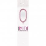 Birthday Pink Glitz Number 0 Sparkler 7"
