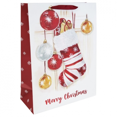 Christmas Stocking White Kraft XL Large Bag