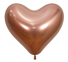 14" REFLEX HEART ROSE GOLD 50PACK