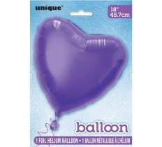 Solid Heart Foil Balloon 18" Deep Purple