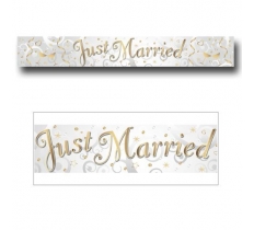 Banner 2.7m Holographic Just Married