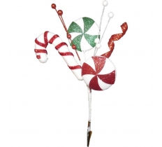 30CM CANDY CANE CLIP RED