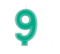 Raised Border Number 9 Birthday Candle