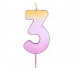Age Three Rose Gold Ombre Candle ( 1 )