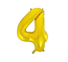 34" Classic Gold Number 4 Foil Balloon ( 1 )