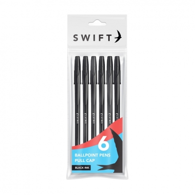 Pull Cap Ballpoint Pens 8 Pack