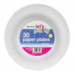 White Paper Plates 30 Pack 23cm