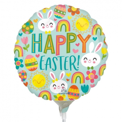 9" HAPPY EASTER ICONS BALLOON