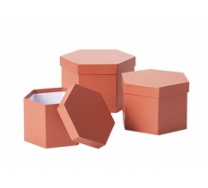 Hexagonal Hat Boxes Clay Set of 3