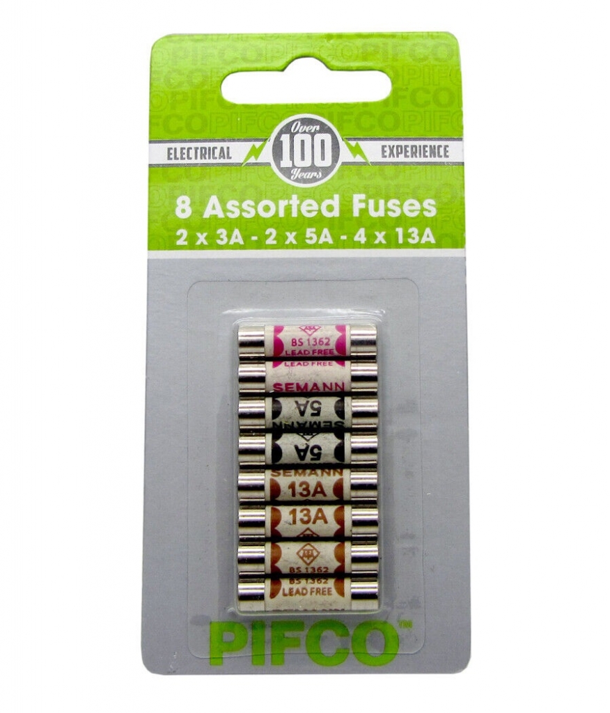 Daewoo Assorted Mains Fuses 8 Pack - Click Image to Close