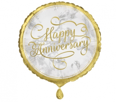 Gold Anniversary Round Foil Balloon 18" Package