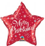 Merry Christmas 20" Star Balloon Red