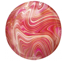 Red & Pink Marblez Orbz Xltm Foil Balloons 15"