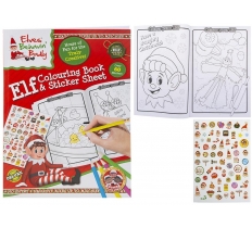 EXTRA LARGE ELF COLOURING BOOK WITH STICKER SHEET