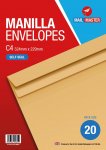 Mail Master C4 Manilla Self Seal 20 Pack Envelope
