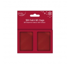 Christmas Booklet Holog Tags Red Pack Of 20