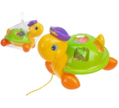 PULL ALONG TURTLE SHAPE SORTER IN NET BAG WITH HANG TAG