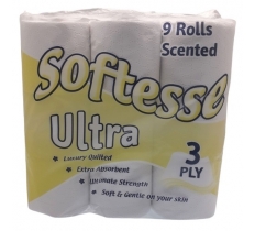 Softesse Ultra 3Ply Toilet Roll Lemon ( 9 Pack X 5 )