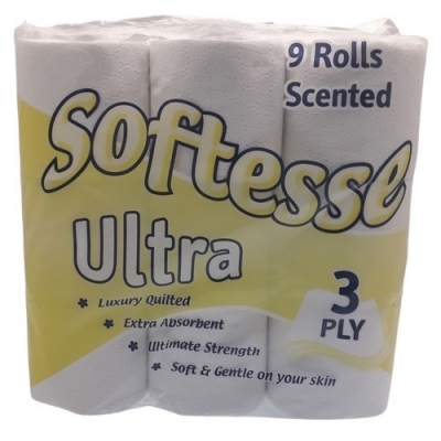 Softesse Ultra 3Ply Toilet Roll Lemon ( 9 Pack X 5 )