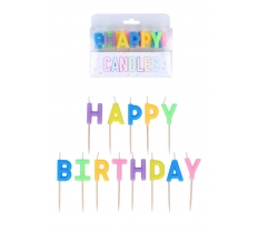 'Happy Birthday' Candles (2-2.8cm) 13-Pack Bright