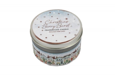 Christmas Shops Tin Candle 7.5x5cm