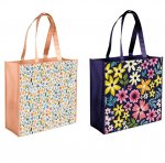 Large Square PP Floral Shopping Bag