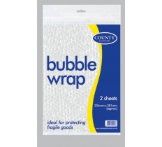 County Bubble Wrap Sheets Large ( 25cm X 38cm ) 2 Sheets