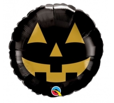 18" Qualatex Jack Face Black And Gold Balloon