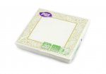 Square Gold Border Design Napkin 33cm 20pc 3ply