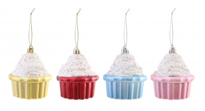 Christmas Deco Cupcake 13cm Pastel