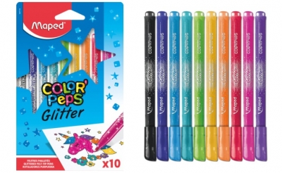 Glitter Felt Tip Pens x10 Cardboard Box