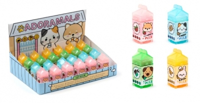 Adoramals Lip Balm in a Milk Carton Shaped Holder