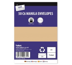 Tallon 50 C6 Manila Peal & Seal Envelopes 80Gsm