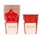 Christmas Santa Face Paper Tumbler 8oz Pack Of 8