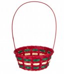 Handled Bamboo Christmas Basket