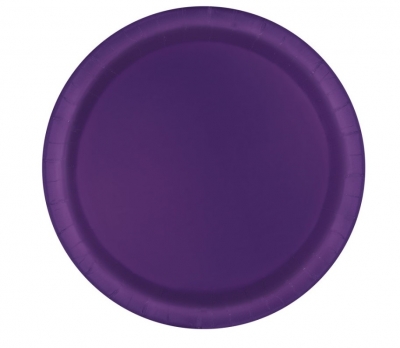 Deep Purple Solid Round 7" Dessert Plates 8ct